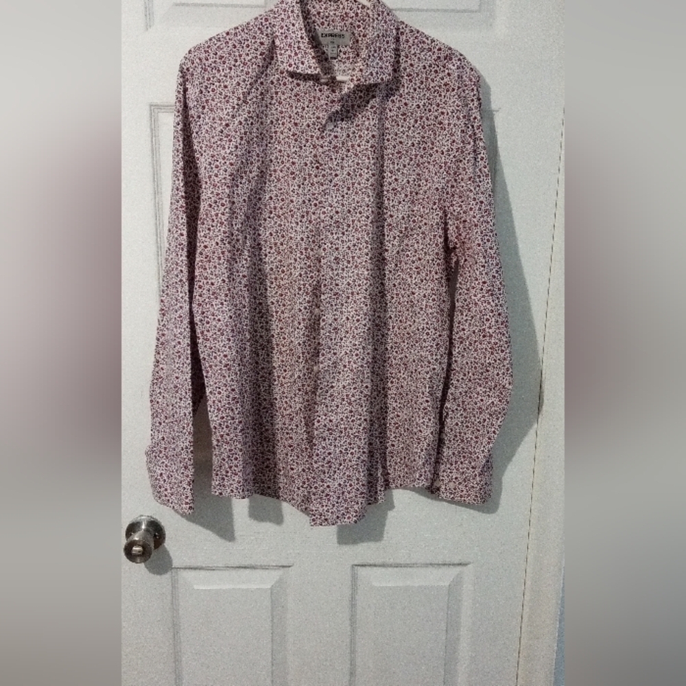 Express Men's floral Button up. Size large slim.